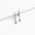 Load image into Gallery viewer, Birthstone Charm Hoop Earrings