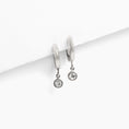 Load image into Gallery viewer, Birthstone Charm Hoop Earrings