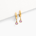 Load image into Gallery viewer, Birthstone Charm Hoop Earrings