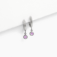 Load image into Gallery viewer, Birthstone Charm Hoop Earrings