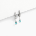 Load image into Gallery viewer, Birthstone Charm Hoop Earrings