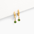 Load image into Gallery viewer, Birthstone Charm Hoop Earrings