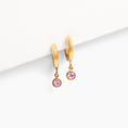 Load image into Gallery viewer, Birthstone Charm Hoop Earrings