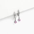 Load image into Gallery viewer, Birthstone Charm Hoop Earrings