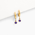 Load image into Gallery viewer, Birthstone Charm Hoop Earrings