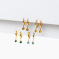Load image into Gallery viewer, Birthstone Charm Hoop Earrings