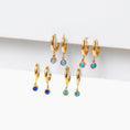 Load image into Gallery viewer, Birthstone Charm Hoop Earrings