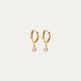 Load image into Gallery viewer, Birthstone Charm Hoop Earrings
