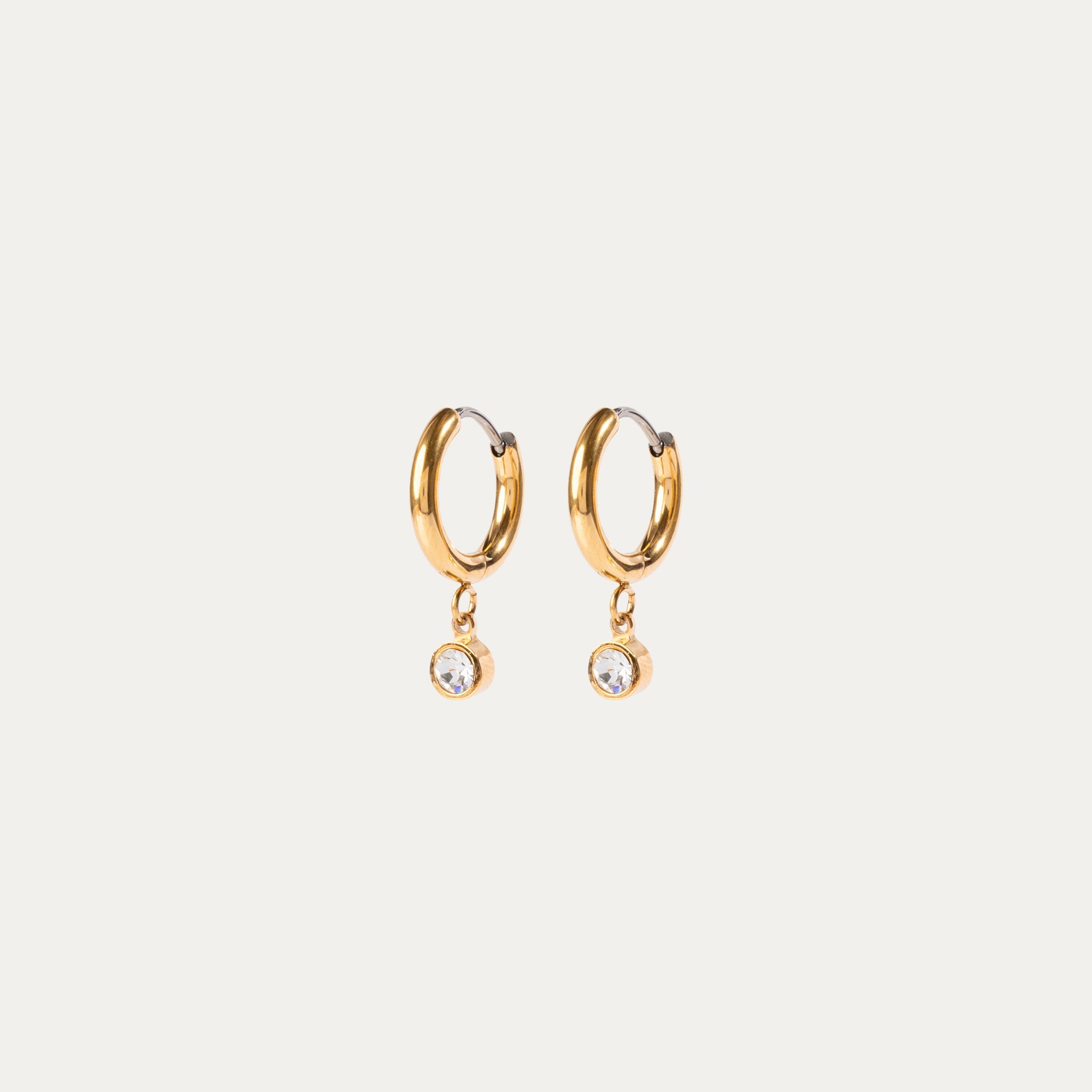Birthstone Charm Hoop Earrings