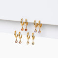 Load image into Gallery viewer, Birthstone Charm Hoop Earrings
